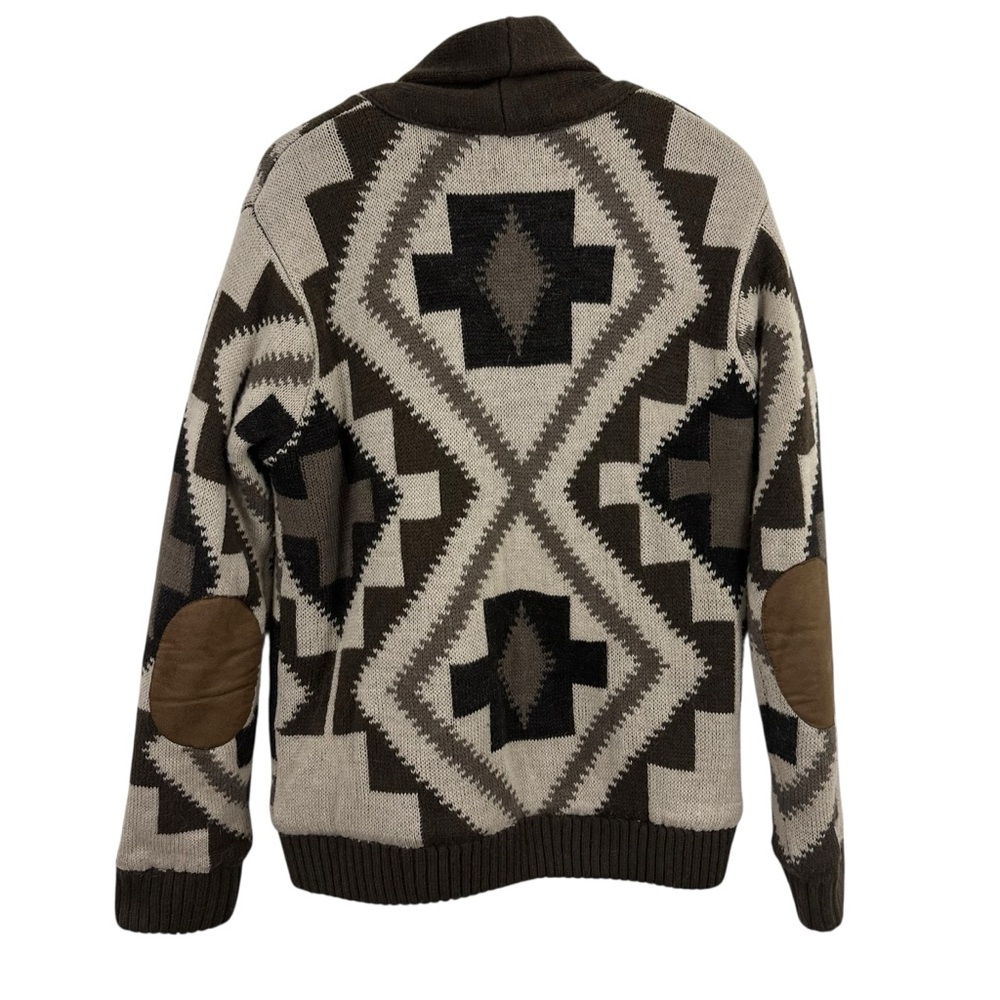 American Stitch Men’s Sherpa Lined Heavy Aztec Button Down Cardigan Size L - Picture 2 of 5